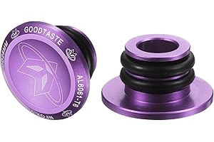 sourcing map Bar End Plugs Aluminum Handlebar End Caps Bike Plugs 0.57oz with Matching Rings for MTB Road BMX Fixed Gear Bike, Purple