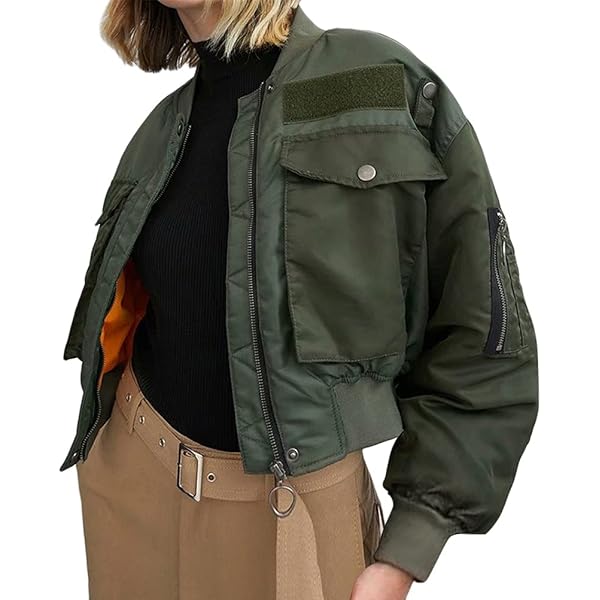 Veste Militaire Femme Tomwell Style Parka Court Mi-saison