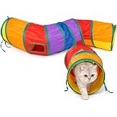 SOGUD Kedi Oyun T&uuml;neli Katlanabilir Kıvrımlı Model, Kedi Oyuncağı T&uuml;nel Ev, Renkli Kedi K&ouml;pek Oyun Alanı, Geniş Girişli Dayan