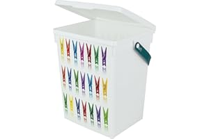 Koopman International Wäscheklammer Box 5L Wäscheklammerbox Kunststoff Wäscheklammerbehälter für Wäscheklammern Wäscheklammerdose Wäsche Klammer Behälter Aufbewahrung