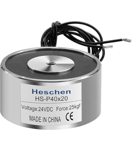 Heschen Électroaimant Aimant solénoïde HS-80/38, diamètre extérieur : 80 mm, DC 12 V, 100 kg/99,8 kilogram Heschen Électroaimant Aimant solénoïde HS-80/38, diamètre extérieur : 80 mm, DC 12 V, 100 kg/99,8 kilogram