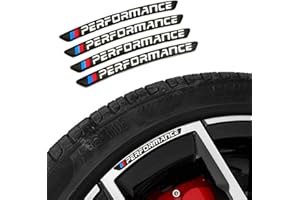 GENERISCH 4 x 3D Stickers for Wheel Hubs - Decorative M Stickers, Car Logo, Aluminum Alloy Badge (Black)