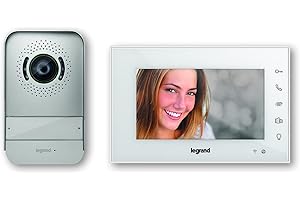 Legrand 369420 Easy Kit - Videoportero conectado, solución Wifi, incluye un monitor de vídeo interior con pantalla de 7 pulgadas a color e interfono exterior de visión nocturna gran angular, blanco