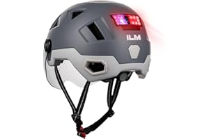ILM Casque Velo VTT Bluetooth Homme Femme Homologué NTA8776 CE CPSC-Casque de Velo Route Adulte avec Visiere LED d'Alerte de Freinage