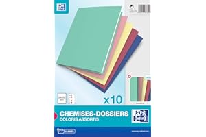 OXFORD Chemises‐Dossiers 24x32cm Couverture Carte 240g Coloris Assortis