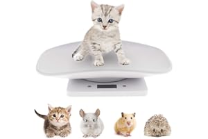FAMKIT Báscula para perros que no son mascotas, pequeña báscula de cocina con cinta métrica, báscula digital para bebés, pantalla LCD de cocina para alimentos (capacidad de 22 libras)