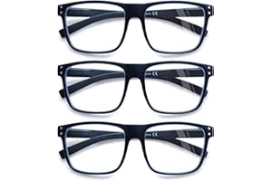 ZOECENT Lesebrille Herren 3 Pack Blaulichtfilter Brille Große Schwarz Computer brillen Lesehilfe