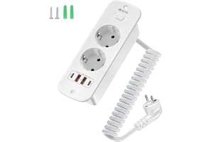 Inbyggt uttag med 4 USB, 2-vägs bordsuttag med strömbrytare, grenuttag med 2 m fjädertrådskabel, sänkbart uttag med 2 USB A+2