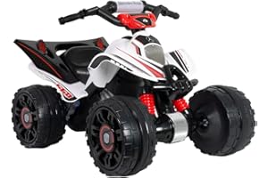 INJUSA - Quad Eléctrico Mercedes Benz ATV | Coche Eléctrico para Niños de 3 a 5 Años | Batería 12V | Pedal Acelerador | Marcha Atrás | Freno Eléctrico | Velocidad Máx 6 km/h | Color Blanco (66022)