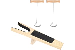 OGANAZI Boot Jack and 2 Boot Puller Hooks Boot Buddy Welly Boot Remover with Anti-slip Rubber Surface for Unisex Women Men Cowboy Waders for All Kinds of Boots and Shoes Dubbin for Leather Boots