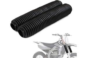 IUVWISN Universal Dirt Bike Botas de horquilla delantera Protector de cubiertas de amortiguador 155 mm-360 mm Polainas protectoras contra el polvo de goma para SX EXC CRF YZ KLX KX RM Negro