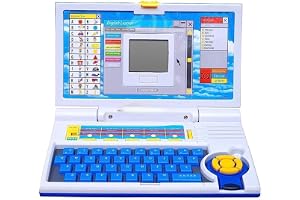 Cable World® Educational Laptop Computer Toy for Kids Above 3 Years - 20 Fun Activity Learning Machine, Now Learn Letter, Words, Games, Mathematics, Music, Logic, Memory Tool - Blue