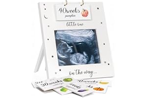 Lotvic Baby Scan Photo Frames, Ultrasound Baby Photo Frame with 8-40 Weeks Countdown (Fruit/Vegetable), Mum to be Gifts, Baby Announcement Gifts, Gender Reveal Gifts, Pregnancy Gifts for Mum Expecting