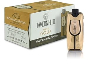 Tavernello White Gold Pinot Bianco Famoso Rubicone IGT, Vino Bianco Delicatamente Aromatico, 12% Vol, Confezione con 15 Brik da 500 ml