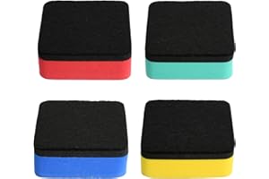 GODNEEI Paquete de 4 borradores magnéticos de pizarra blanca de 5 x 5 x 1,7 cm, borradores de pizarra blanca seca para oficina, aula, escuela, hogar, juego de limpiador magnético de pizarra blanca