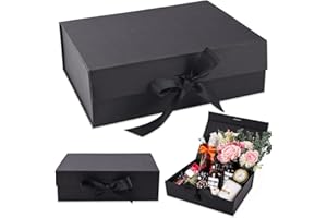 YEAHBOOM Magnética Caja de Regalo de Cartón,Caja de regalo con lazo,Caja de Regalo de Reutilizable Creative Box,Adecuado para Envoltorio de Boda de Cumpleaños de Navidad de san valentin de pascua de halloween