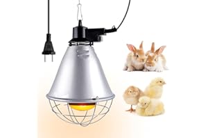 DoRight 275W E27 Wärmelampe Tiere Lampenschirm, Wärmelampe Huhn Infrarot Heizung, Aluminium Lampe Reflektor für Schildkrötenhaus Bartagame Gecko Schlange Terrarium E27 Lampenfassung