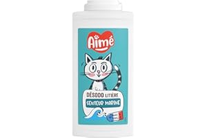 AIME Aimé | Désodorisant Litière Chat Anti-Odeurs 700ml | Granulés Absorbeur Fabriqués à partir de Tobermorite | Désodorisant qui Absorbe les Odeurs | Senteur Marine