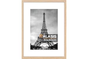 Walasis Bilderrahmen 30x40 mit Passepartout Holz: 40x30 Foto Rahmen für Poster Collage - Holzrahmen mit Acrylglas