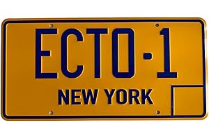 Super6props Ghostbusters ECTO-1 Aluminium Prop License Plate. Dimensions: 300mm x 150mm