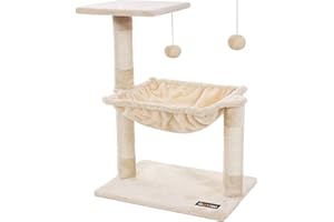 FEANDREA Arbre à Chat Grande capacité griffoir niches colonnes renforcées 70 cm PCT82M