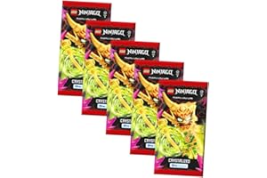 BLUE OCEAN / STRONCARD Lego Ninjago Karten Trading Cards Serie 8 - CRYSTALIZED (2023) - 5 Booster Sammelkarten Bundle + 10 Originale Hüllen