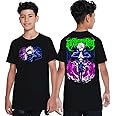 LOCAVESTIR Anime Tshirt for Boys Onepiece Luffy Gear 4 Gear 5 Zoro Sanji Half Sleeve Regular Black Anime Tshirt for Kids