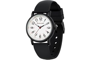 GOLDEN HOUR Reloj de Enfermera Impermeable para Profesionales Médicos, Estudiantes, Mujeres y Hombres, Esfera Luminouse Fácil de Leer, 24 Horas con Segunda Mano, Correa de Silicona