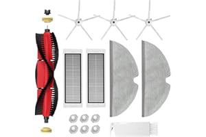 HOHUMOCA Kit de Accesorios para Aspirador Xiaomi Roborock S5 Max S6 Max S6 Pure S6 MaxV S50 S51 S55 S60 S65 S5 S6, Cepillo Principal Desmontable, Cepillo Lateral de Silicona, Filtro HEPA, Paños de Fregona