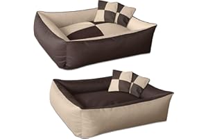 BedDog® 2in1 Max Quattro Beige/Marrone XXXL, 150x110 cm, Letto per Cane L Fino a XXXL, 8 Colori, Cuscino, Divano, Cestino per Cane