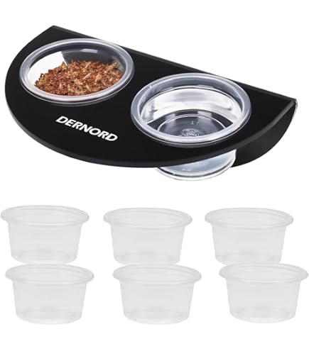 Ciotola Per Tartarughe Di Terra Mangiatoia Per Rettili MiOYOOW - Doppia Ciotola Con Base Magnetica, Per Tartarughe E Lucertole Ciotola Acqua Tartarughe Di Terra