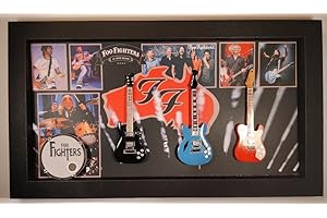 ROCK GUITAR MINIATURES RGM8856 Foo Fighters Miniature Guitar Collection in Shadowbox Frame