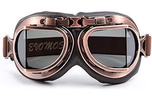 EVOMOSA Lunettes de motocross Vintage moto Cruiser Scooter Goggle Biker Racer Cruiser Touring Lunettes de moto (Copper, Smoke)