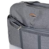 LCP Kids grosse Baby Wickeltasche PARIS GREY mit Wickelunterlage und vielen Fächern modern mit Universal Haken als Kinderwagen Befestigung für unterwegs - 3