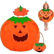 Costume Da Zucca Halloween Per Adulti | Completo Con Mantello, Cappello E Sacchetto Caramelle | Morbido Poliestere, Perfetto Per Feste In Maschera, Carnevale E Cosplay