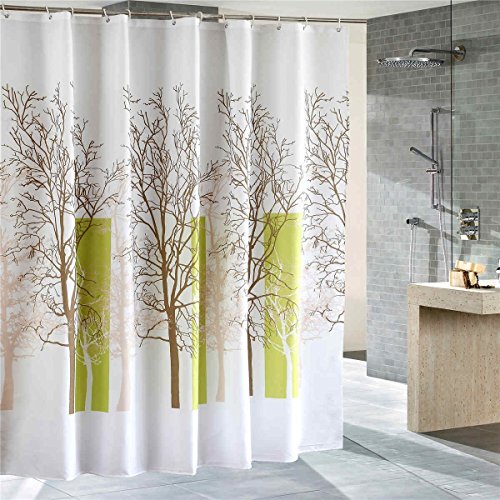 Sunvp Home Cortina de Bañera Cortina de Baño Cortina de Ducha Impermeable y Resistente al Moho Cortina Delgada de Telas Opacas Cortina, Con 12 Anillos Anticorrosivo, 200*200 cm