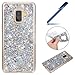Produktbild Ysimee kompatibel mit Samsung Galaxy A8 Plus 2018 Bling Hülle, Glitzer Weiche TPU Silikon Schutzhülle[Kratzfeste Schale] Anti Scratch und Stoßfest Cover EINWEG, Ultradünnen Handyhülle,Silber-