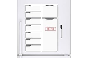 CKB Ltd® Fridge Board Magnetic Tableau Frigo Mémo Magnétique Conseil Réfrigérateur Magnétique avec un marqueur Conseil White & Pen - Mémo Drywipe Magnet Tableau blanc Cuisine Notice Board Grande Daily Planner