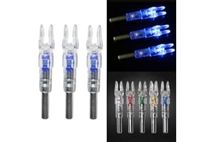 SHARROW 6pcs Tir à l'arc Encoche de Flèche Lumineuses LED Automatiquement Éclairé Lighted Nocks Flèche Encoche pour ID 6.2mm Arbre de Flèche de Carbone