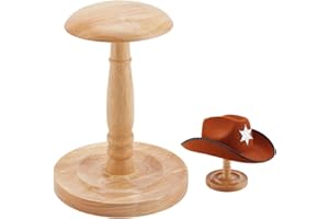 PH PandaHall Présentoir à Chapeaux en Bois Présentoir de Table de Casquettes Support Perruques de Dôme Rangement Rustique pour Casquettes de Baseball Vitrine Magasins Vendeurs au Détail 16.5x22.3cm