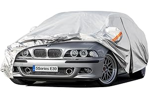 Kayme Funda Coche, Compatibles con BMW Serie 5 E39(1995-2004), Transpirable Anti-UV Antipolvo de 6 Capas, Cubierta para Coche con Cremallera y Forro de Algodón.(Entrega en 3-7 días)