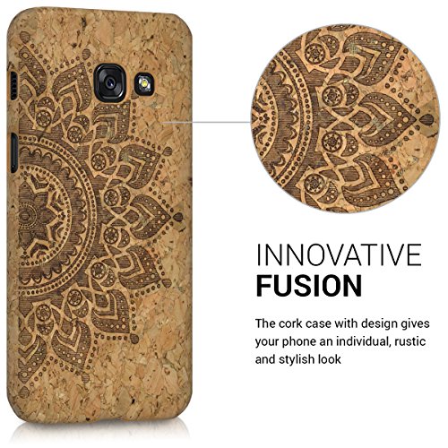 kwmobile Funda para Samsung Galaxy A3  2017  - Carcasa Protectora de  Corcho  para m  vil - Cover  Trasero  y dise  o de Sol Naciente
