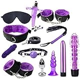 Kits de Bondage 13 Pièces SM Set Adultes Toy Parfait pour Les Débutants Menottes SM avec Masque pour Les Yeux et Sex Toys Ero