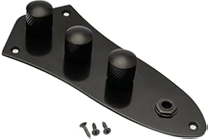 Musiclily Loaded Prewired Jazz Bass Control Plate for J Bass Style Guitar,Black