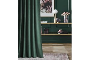 room99 Rideau en Velours avec œillets argentés Charmy 140 x 260 Largeur x Hauteur, Décoration de fenêtre, Rideau Thermique Isolant Anti Froid et Chaleur pour Salon Vert Bouteille, 1 pièce