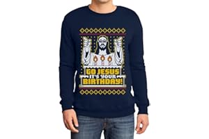 SHIRTGEIL Sweter męski brzydki sweter bożonarodzeniowy męski - Go Jesus It's Your Birthday bluza