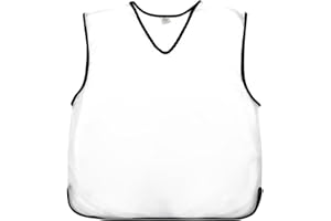 SIXSIGMA SPORTS Lot de 12 bavoirs d'entraînement pour football, netball, rugby, hockey, cricket, volley-ball, pinnies, gilets de football + sac de transport (adultes et enfants)