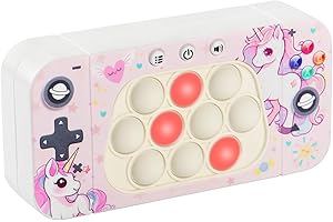 SICHY Pop Game Light Up Fidget Toy, Quick Push Game Console, Push Pops Toys, Squeeze Poppet Sensory Push Pop Bubble Toy, Puzzle Game Fidget Console, Light Up Popping Games for Kids Adults