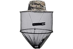 LHKJ Maschera Anti-zanzare,Berretto da Apicoltore Camo Secchio Cappello Pesca Protezione Facciale