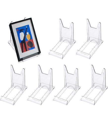 Lot De 6 Supports En Acrylique Transparent - Réglables, Pour Photos, Cartes, Livres, Téléphones (11,2x10,5x6 Cm)